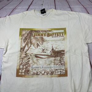 Vintage Jimmy Buffett Shirt Mens Extra Large White Tour 2000 Tuesdays Saturdays